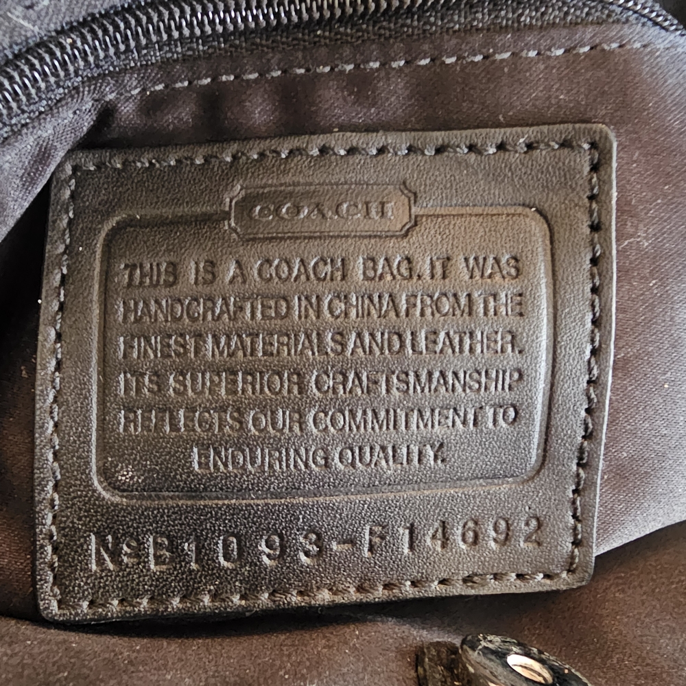 Coach Tan and Black Signature Shoulder Bag - Picture 5 of 5